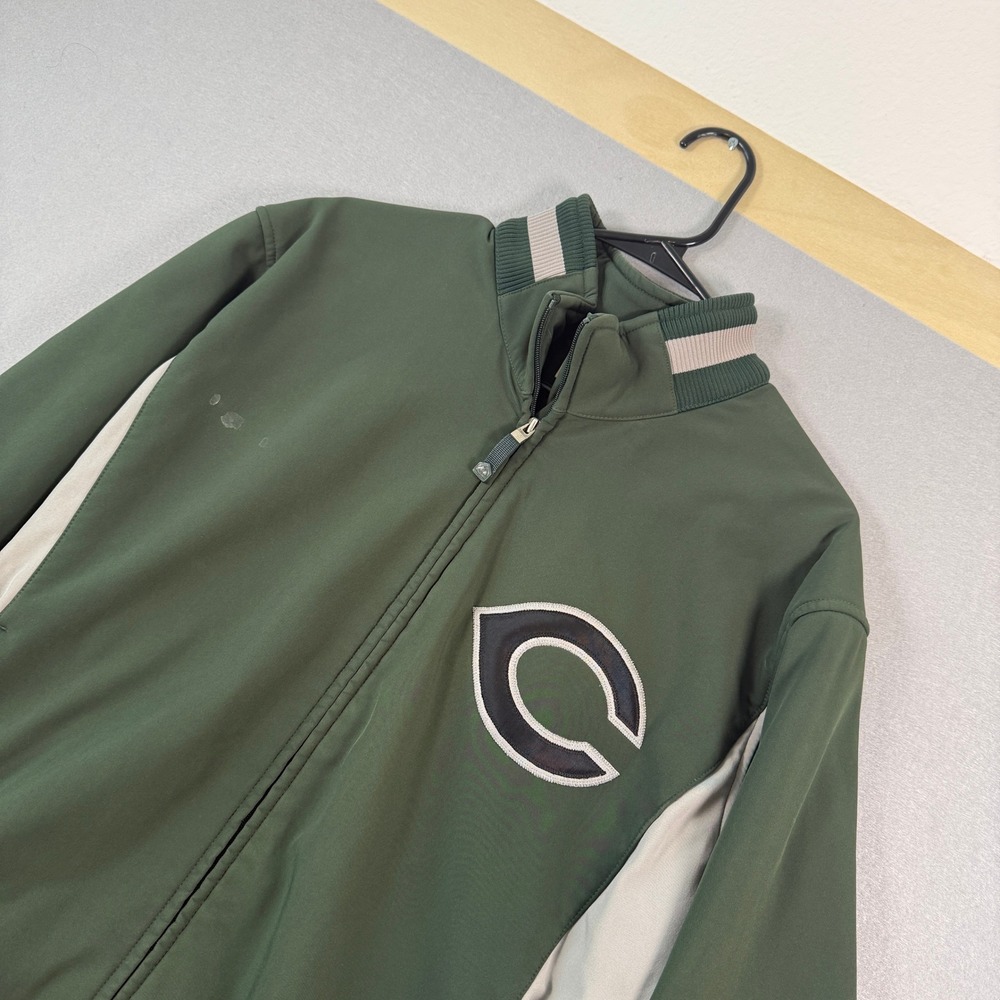 Vintage Majestic Chicago Bears Bomber Jacket Mens XL Rare Green Therma Base NFL